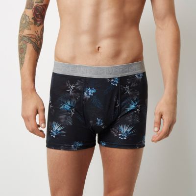 Blue Hawaii print hipster boxers pack